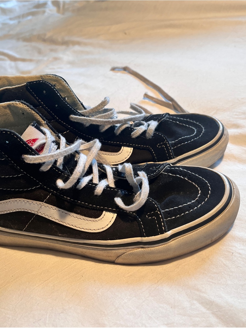 Vans Kids Black and White High-Top Skate Sneakers
